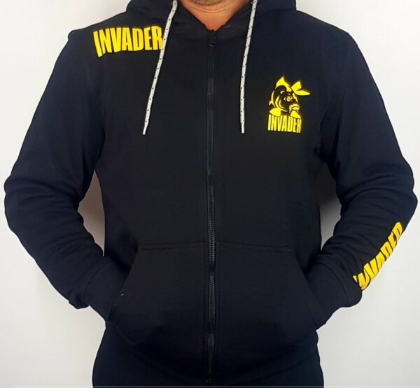 Bluza dresowa letnia rozpinana z kapturem z logo Invader
