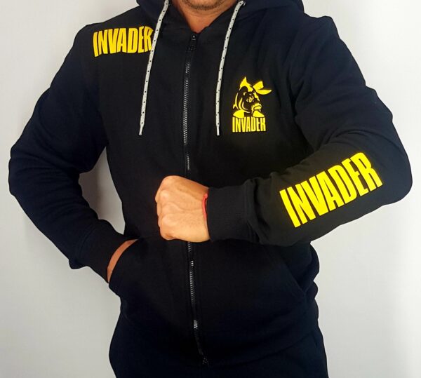 Bluza dresowa letnia rozpinana z kapturem z logo Invader - obrazek 3