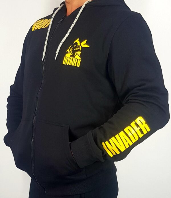 Bluza dresowa letnia rozpinana z kapturem z logo Invader
