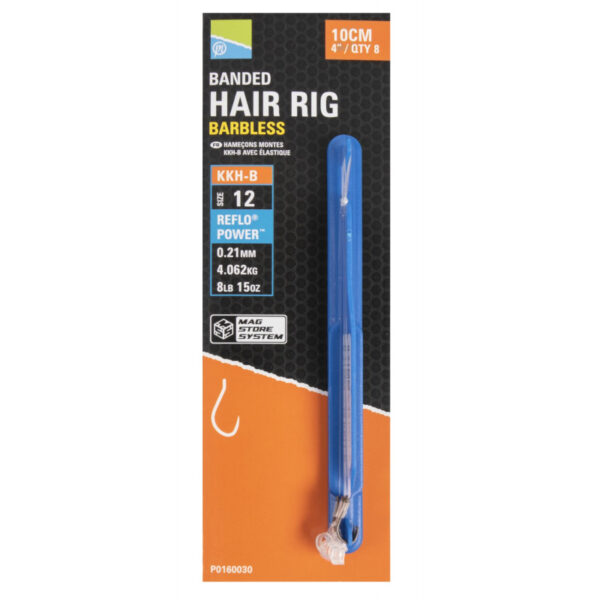 PRESTON Gotowe Przypony - KKH-B Mag Store Hair Rigs - 4" (10 cm) z gumką