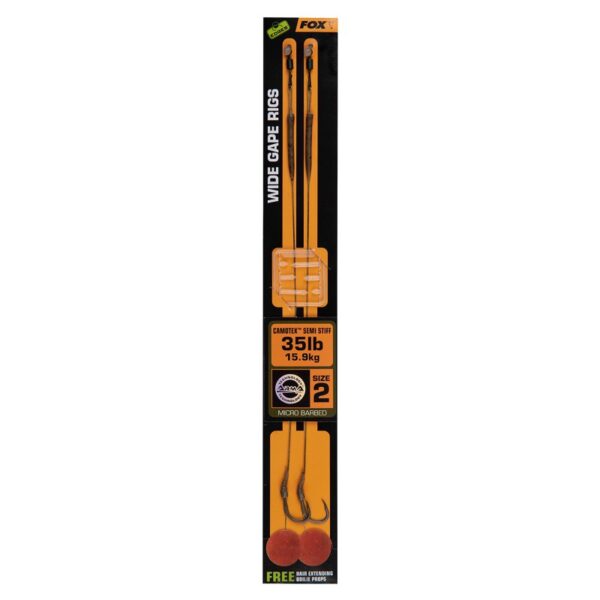 FOX Gotowy Przypon Karpiowy - Edges Wide Gape Camotex Semi Stiff - 2 szt
